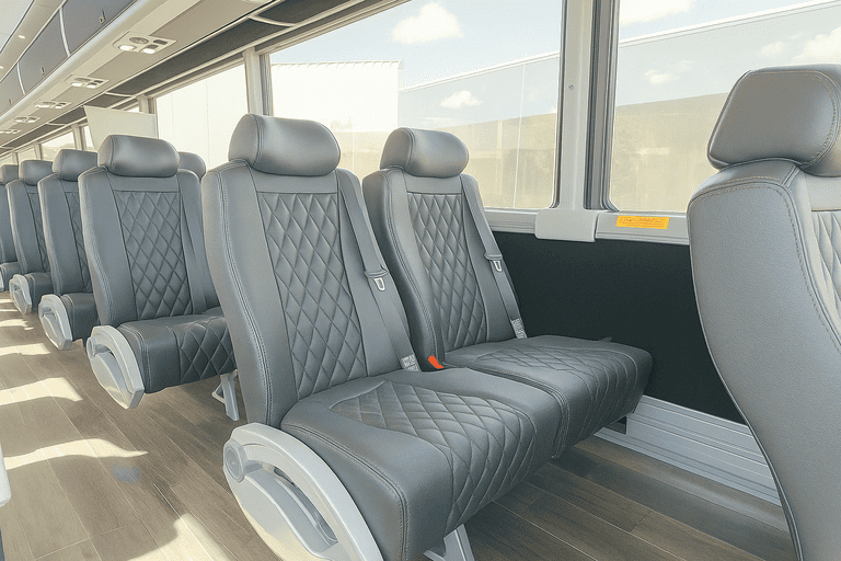 interior of Fall River Coach Bus Service charter bus