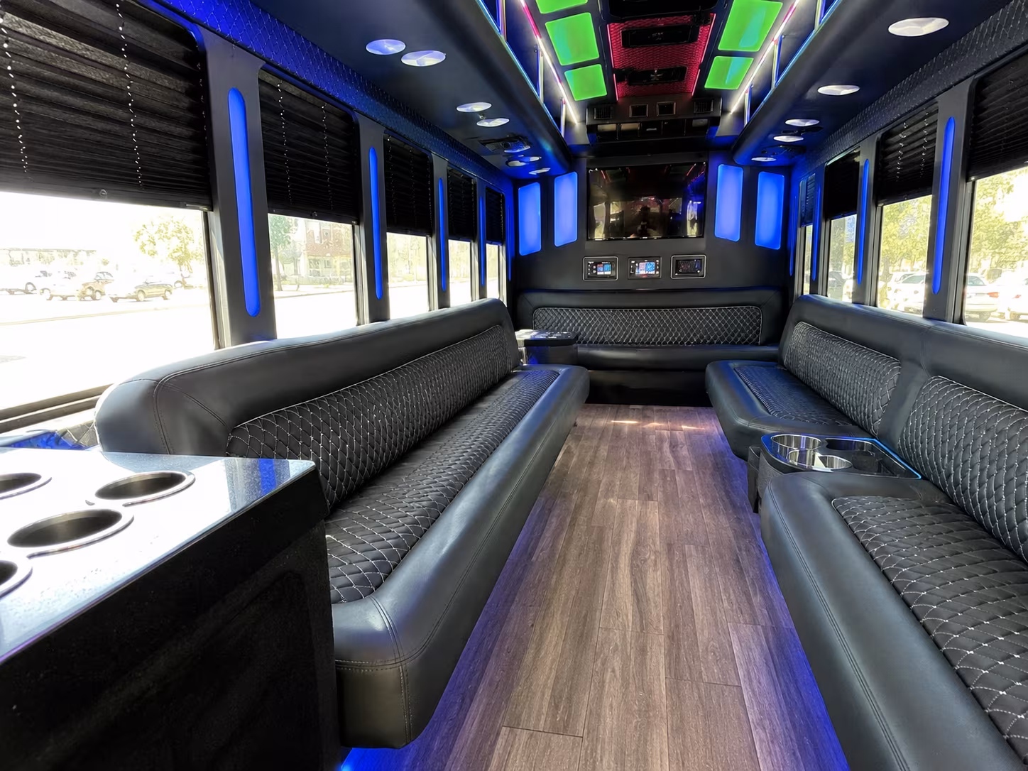 fall river 15 passenger party bus inside