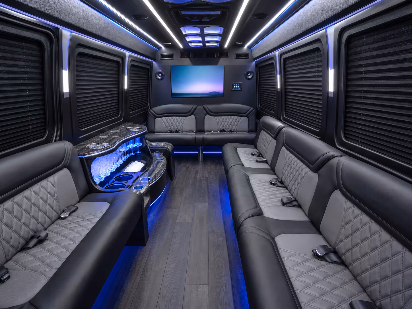 fall river 40 passenger party bus inside